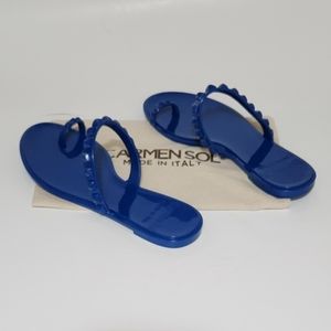 Carmen Sol blue rubber sandals